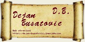 Dejan Bušatović vizit kartica